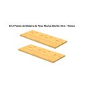 Ver imagem 1 de Kit 2 Painéis de Madeira de Pinus Maciça 60x25x1,8cm – Eco