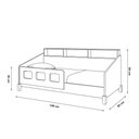 Ver imagem 2 de Cama Juvenil Montessoriana Mavi Estilo Sofá com Grade e Prateleira Nichos Pés Madeira Sala - Branco