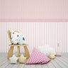 Papel de Parede Adesivo Poá Rosa e Branco com Listrado 3m - 2