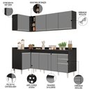Ver imagem 3 de Armário de Cozinha Modulado de Canto Direito 4 Peças Cp41 Balcão com Tampo Preto/cinza - Lumil Lumil