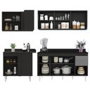 Ver imagem 6 de Armário de Cozinha Modulado de Canto Direito 4 Peças Cp41 Balcão com Tampo Preto/cinza - Lumil Lumil