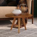 Ver imagem 6 de Conjunto Decorativo Sala Kit 3 Mesinhas Lateral Apoio Centro e Aparador Buffet Retrô - Freijó -