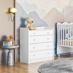 2523 - Comoda com Trocador Doce Sonho Branco/branco (2523.5) + 825 - G. Roupa Inf. 2pts Doce Sonho - 7