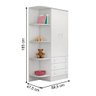 2523 - Comoda com Trocador Doce Sonho Branco/branco (2523.5) + 825 - G. Roupa Inf. 2pts Doce Sonho - 2