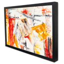 Ver imagem 3 de Quadro Decorativo Abstrato Amarelo e Vermelho em Moldura Caixa TaColado Moldura Trad 1cm Branca com