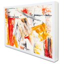 Ver imagem 2 de Quadro Decorativo Abstrato Amarelo e Vermelho em Moldura Caixa TaColado Moldura Trad 1cm Branca com