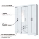 Ver imagem 2 de Guarda Roupa com Espelho, 6 Portas e 3 Gavetas B23 Briz - Branco