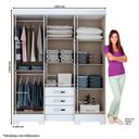 Ver imagem 4 de Guarda Roupa com Espelho, 6 Portas e 3 Gavetas B23 Briz - Branco