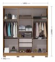 Ver imagem 6 de Guarda Roupa Casal 6 Portas 2 Gavetas com Pés Lyon Yescasa Cinamomo/Off White