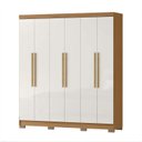 Ver imagem 3 de Guarda Roupa Casal 6 Portas 2 Gavetas com Pés Lyon Yescasa Cinamomo/Off White