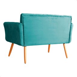 Namoradeira Decorativa Isabela Pés Palito Suede Azul Turquesa - Ds Estofados - 2
