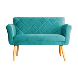 Namoradeira Decorativa Isabela Pés Palito Suede Azul Turquesa - Ds Estofados - 3