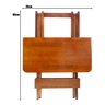 Jogo de Mesa Dobrável 70x70 Bar 4 Cadeiras Madeira Maciça - Mel - 7