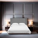 Ver imagem 5 de Cabeceira Casal Queen Size Estofada para Cama Box Alicia Veludo Cor Cinza Claro