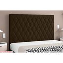 Ver imagem 1 de Painel de Cama Box Estofada Casal Camponesa Veludo Cacau - Simbal