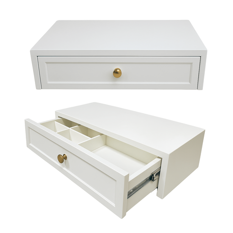 Penteadeira Suspensa Mdf Premium 50cm Branco Texturizado com Gaveta