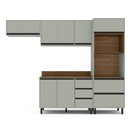 Ver imagem 2 de Cozinha Compacta 4 Peças 250041 com Tampo Koya Verde Oliva Politorno Móveis