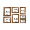 Kit 7 Quadros Medida Padrão A3 A4 A5 Vidro Moldura Patinadas - 3