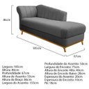 Ver imagem 4 de Kit Diva Recamier Vanessa 185cm Lado Direito e 02 Poltronas Laura Suede - Doce Sonho Móveis RECAMIER