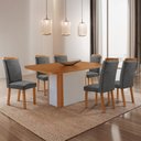 Ver imagem 1 de Mesa de Jantar Isadora 180 cm Tampo MDF Laminado Canto Copo com 6 Cadeiras Aline