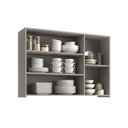 Ver imagem 3 de Armário Aéreo 3 Portas com Vidro Reflecta Valência Cinza Claro 100% MDF Casamia