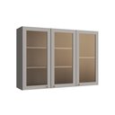 Ver imagem 1 de Armário Aéreo 3 Portas com Vidro Reflecta Valência Cinza Claro 100% MDF Casamia