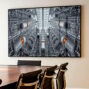 Ver imagem 1 de Quadro Decorativo Caixa Arquitetura Visão Dos Elevadores Tacolado Moldura Caixa Alta 4,5cm Madeira C