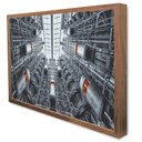 Ver imagem 4 de Quadro Decorativo Caixa Arquitetura Visão Dos Elevadores Tacolado Moldura Caixa Alta 4,5cm Madeira C