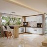 Cozinha de Canto Modulada Celeste Kappesberg 100% Mdf Nogueira/branco - 1