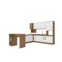 Ver imagem 2 de Cozinha de Canto Modulada Celeste Kappesberg 100% Mdf Nogueira/branco