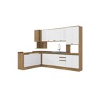 Ver imagem 3 de Cozinha de Canto Modulada Celeste Kappesberg 100% Mdf Nogueira/branco