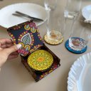 Ver imagem 4 de Conjunto 6 Porta Copos Com Caixa MDF Descanso De Copos De Mesa Português