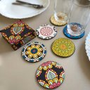 Ver imagem 5 de Conjunto 6 Porta Copos Com Caixa MDF Descanso De Copos De Mesa Português