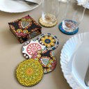 Ver imagem 2 de Conjunto 6 Porta Copos Com Caixa MDF Descanso De Copos De Mesa Português