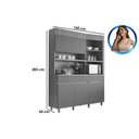 Ver imagem 3 de Cozinha Compacta Realeza C/ 4 Portas 5 Nichos e 2 Gavetas 160cm Carvalho/titânio - Nesher