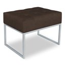 Ver imagem 1 de Puff Lisa Suede Base Metálica Industrial Prata Marrom