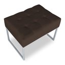 Ver imagem 4 de Puff Lisa Suede Base Metálica Industrial Prata Marrom