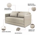 Ver imagem 3 de Sofá e Poltrona Cama Retratil Compacta Dália Fixa Veludo K01 - D’Rossi