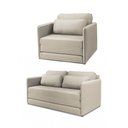 Ver imagem 2 de Sofá e Poltrona Cama Retratil Compacta Dália Fixa Veludo K01 - D’Rossi