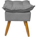 Ver imagem 3 de Puff Decorativo Quadrado para Sala Quarto Penteadeira Recepção Alice Suede Cinza Pés Palito