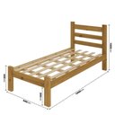 Ver imagem 4 de Cama de Solteiro Madeira Maciça Resistente Nogueira