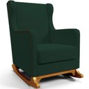 Ver imagem 1 de Poltrona de Amamentação com Balanço Mavie L02 Suede Verde Musgo - Lyam Decor