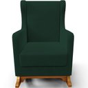 Ver imagem 3 de Poltrona de Amamentação com Balanço Mavie L02 Suede Verde Musgo - Lyam Decor