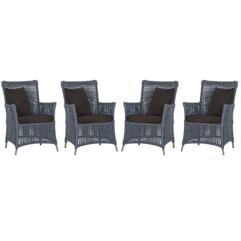 4 Poltronas Igapó Alumínio Pintura Fendi Corda Náutica E9 Prata