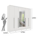 Ver imagem 3 de Guarda Roupa Casal Com Espelho e Pés 6 Portas 8 gavetas Sevilla Tcil Móveis Sevilla com espelho e pé