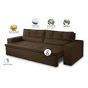 Ver imagem 2 de Sofá Retrátil e Reclinável 2 lugares com Molas 1,50m Veronica Suede Marrom Madelina
