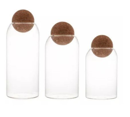 Pote de vidro com tampa esfera - 1,3 L Lyor - 4