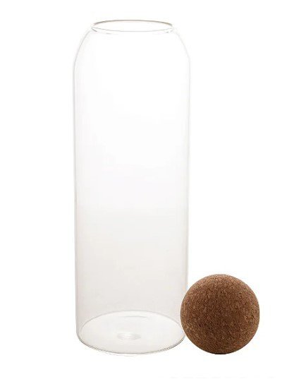 Pote de vidro com tampa esfera - 1,3 L Lyor - 2
