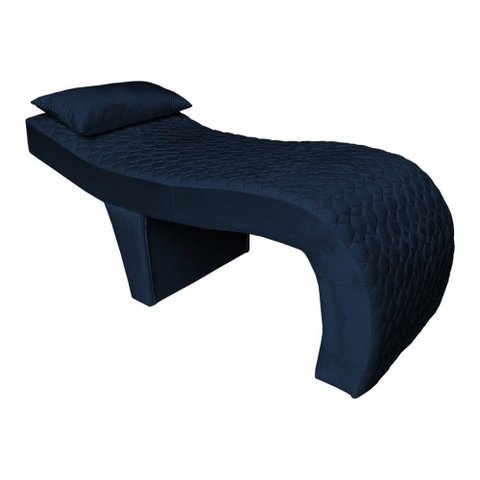 Maca Estética Ergonomica Metalassê Inclinada 80 Cm Bege Slk Decor Nina Azul Royal