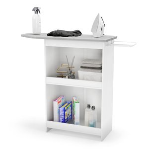 Tábua de Passar Roupa Luna com Suporte para Ferro Branco - Desk Design